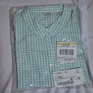 New in package Never worn L.L. Bean Men's Teal Gingham Button Down Shirt